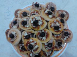 Mini pizzas.